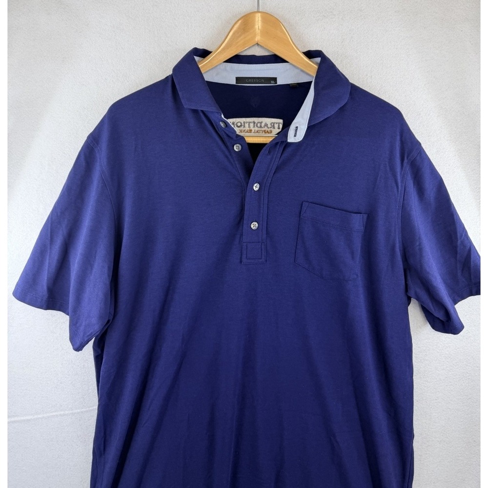 Greyson Golf XL Polo Mens Navy Pima Modal Performance Pocket Stretch Extra Large